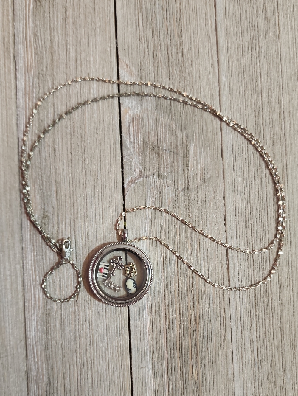 Origami Owl Charm Necklace + 5 Charms